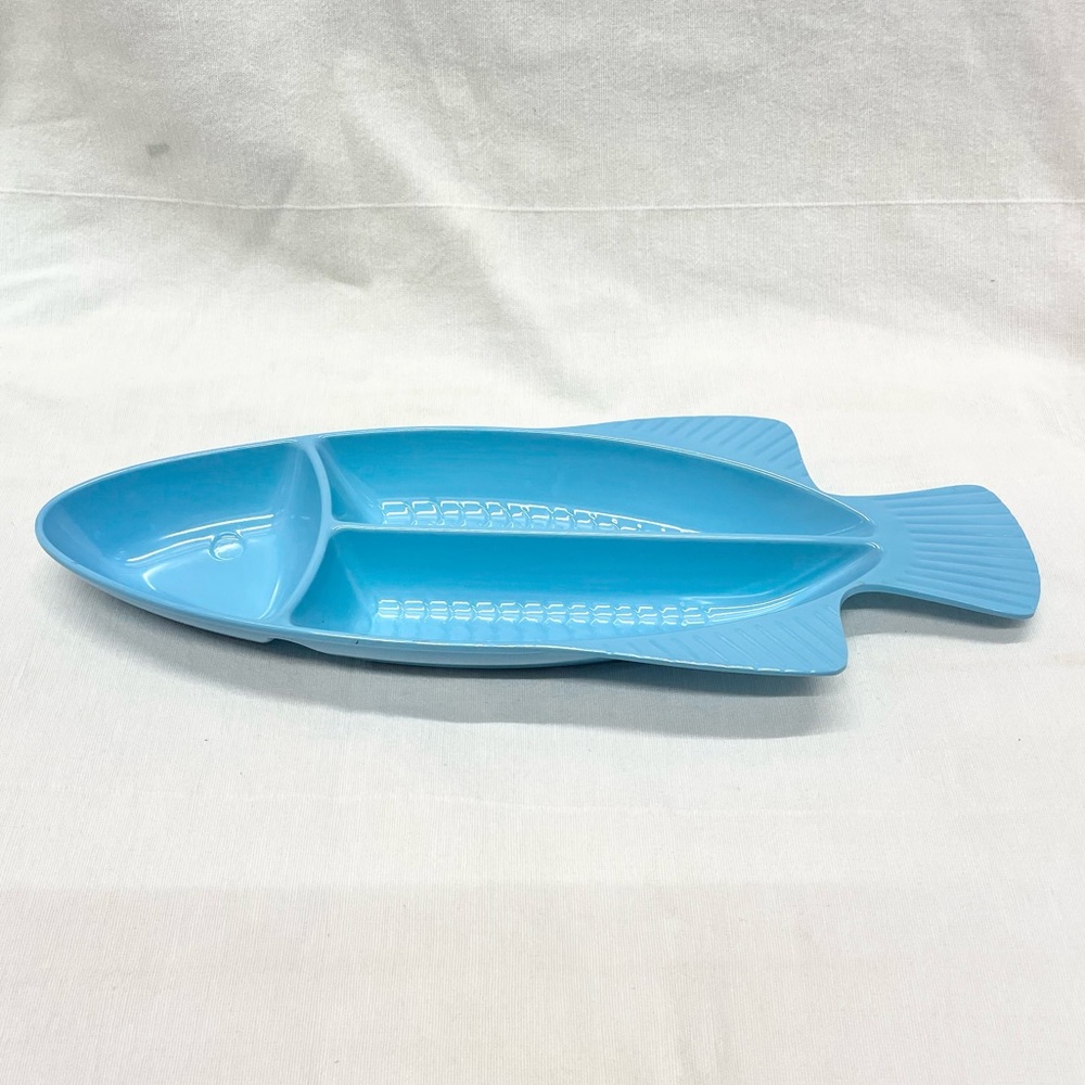 VINTAGE | Blue Fish Melamine Serving Plate
